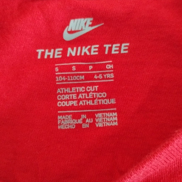 •Nike Long Sleeve Shirt Kid Small Fitted Red Shirt Swoosh Logo - Picture 3 of 10